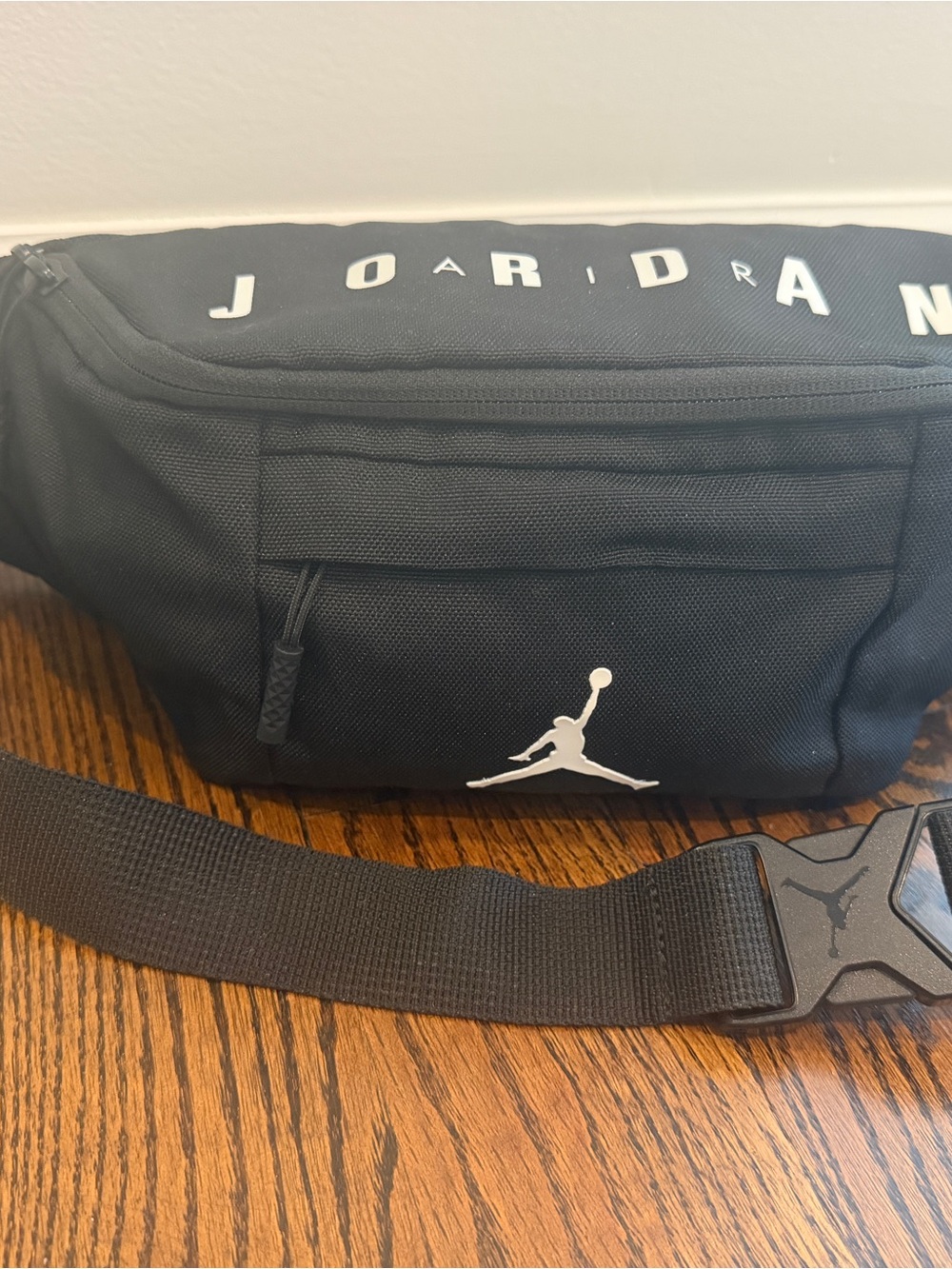 Jordan Black Waist Pack with White Jumpman